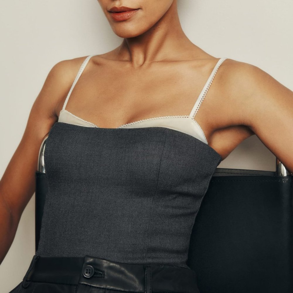 Reformation Melanie Top Sz4 Charcoal